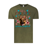 Vintage Olive life is better with a german shepherd Vintage Tee - Jasminsmagicworld