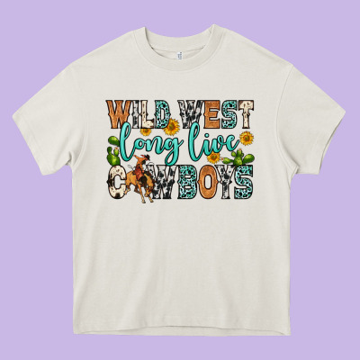 Wild West Long Live Cowboys Heavy Core Tee Designed By Zillion Design Studio