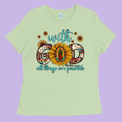 With God All Things Are Possible Matthew 19 26 Ladies Tee Designed By Jahusdesignshop