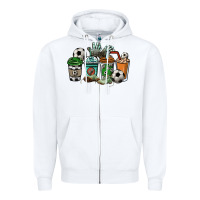 Soccer Coffee Cups Zipper Hoodie | Teevron