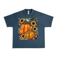 Midnight Navy sunflowers, pumpkin, cowhide, serape Urban Heavy Tee - JahusDesignShop