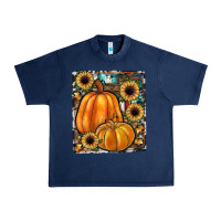Navy sunflowers, pumpkin, cowhide, serape Urban Heavy Tee - JahusDesignShop
