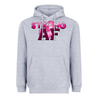 Heather Grey strong af breast cancer Heavyweight Hoodie - BarkalooDesign