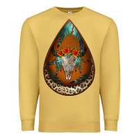 Antique Gold leopard bullskull teardrop earrings Premium Sweatshirt - Jasminsmagicworld