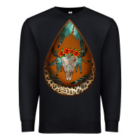 Black leopard bullskull teardrop earrings Premium Sweatshirt - Jasminsmagicworld