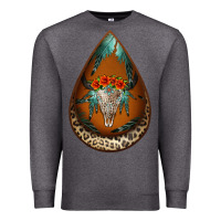 Charcoal Heather leopard bullskull teardrop earrings Premium Sweatshirt - Jasminsmagicworld