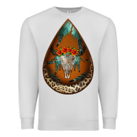 Dove Grey leopard bullskull teardrop earrings Premium Sweatshirt - Jasminsmagicworld