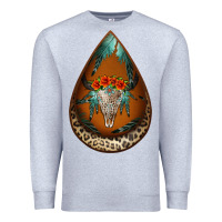 Heather Grey leopard bullskull teardrop earrings Premium Sweatshirt - Jasminsmagicworld