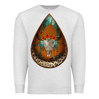 Oatmeal Heather leopard bullskull teardrop earrings Premium Sweatshirt - Jasminsmagicworld