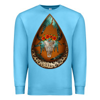 Ocean Blue leopard bullskull teardrop earrings Premium Sweatshirt - Jasminsmagicworld