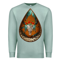 Seafoam leopard bullskull teardrop earrings Premium Sweatshirt - Jasminsmagicworld