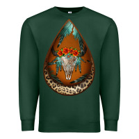 Sports Green leopard bullskull teardrop earrings Premium Sweatshirt - Jasminsmagicworld
