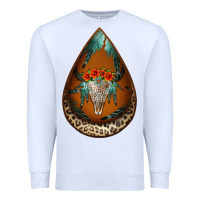 White leopard bullskull teardrop earrings Premium Sweatshirt - Jasminsmagicworld