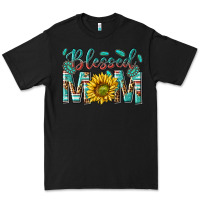 Black western blessed mom with sunflower Premium Tee - texasbilliewilder