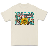 Western Blessed Mom With Sunflower Premium Tee | Teevron