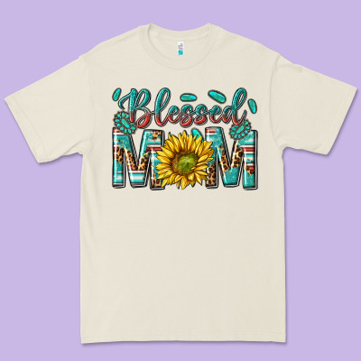 Western Blessed Mom With Sunflower Premium Tee Designed By Texasbilliewilder