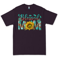 Plum western blessed mom with sunflower Premium Tee - texasbilliewilder
