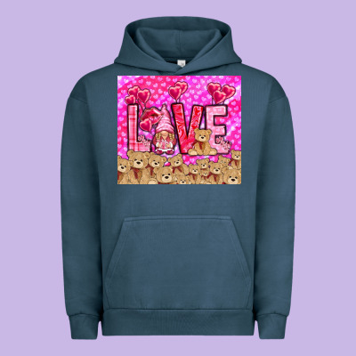 Love Gnome With Bear Tumbler Valentine's Day Urban Hoodie Designed By Howdyjamesfarm