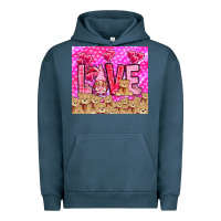 Pigment Midnight Navy Love gnome with bear tumbler Valentine's Day Urban Hoodie - HowdyJamesFarm