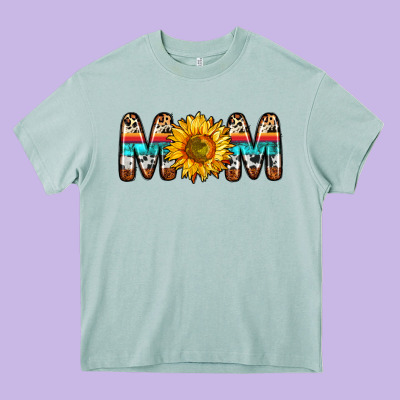 Mom Sunflower Heavy Core Tee Designed By Zillion Design Studio