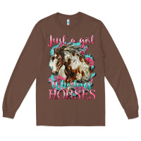 Chestnut just a girl who loves horses mustang Long Sleeve Tee - LillyAllenDesigns