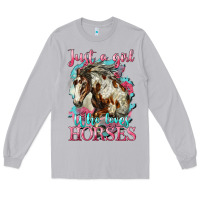 Moon Dust just a girl who loves horses mustang Long Sleeve Tee - LillyAllenDesigns