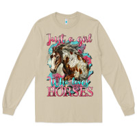 Mushroom just a girl who loves horses mustang Long Sleeve Tee - LillyAllenDesigns