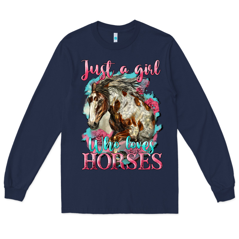 Just A Girl Who Loves Horses Mustang Long Sleeve Tee by LillyAllenDesigns | Teevron