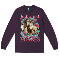 Plum just a girl who loves horses mustang Long Sleeve Tee - LillyAllenDesigns