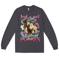 Smoke just a girl who loves horses mustang Long Sleeve Tee - LillyAllenDesigns