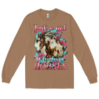 Toasted Coconut just a girl who loves horses mustang Long Sleeve Tee - LillyAllenDesigns