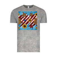Cloud Rock western star with sunflower seamless pattern Vintage Tee - BundleAndBundleShop