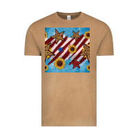 Vintage Camel western star with sunflower seamless pattern Vintage Tee - BundleAndBundleShop
