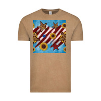 Vintage Coffee western star with sunflower seamless pattern Vintage Tee - BundleAndBundleShop