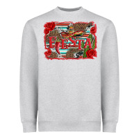 Heather Grey fiesta with sombrero background Heavyweight Sweatshirt - Artiststas