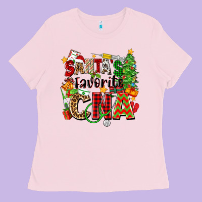 Santa's Favorite Cna Ladies Tee Designed By Zillion Design Studio
