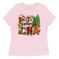 Bubblegum Pink santa's favorite cna Ladies Tee - Zillion Design Studio