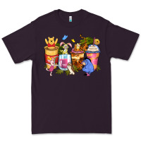 Plum cartoon characters coffee cups Premium Tee - Zillion Design Studio