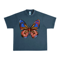 Midnight Navy 4th of july butterfly Urban Heavy Tee - BundleAndBundleShop
