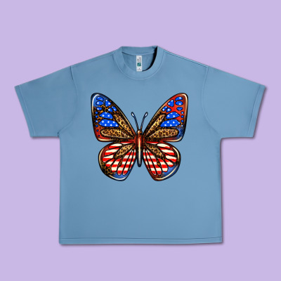 4th Of July Butterfly Urban Heavy Tee Designed By Bundleandbundleshop