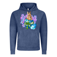 Vintage Denim easter bunny egg flowers Vintage Hoodie - RanaPortraitStore