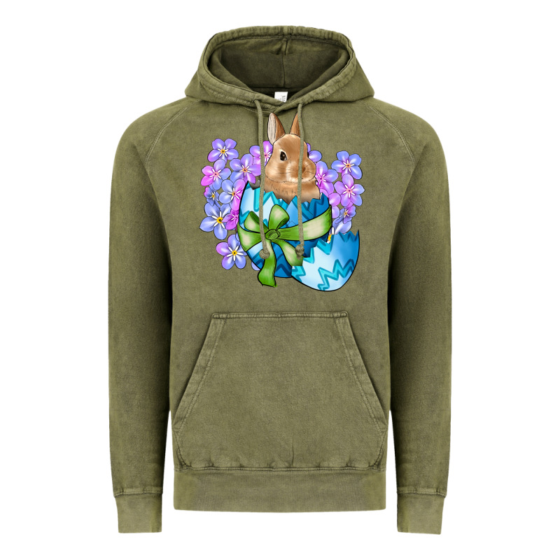 Easter Bunny Egg Flowers Vintage Hoodie by RanaPortraitStore | Teevron