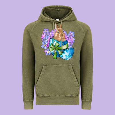 Easter Bunny Egg Flowers Vintage Hoodie Designed By Ranaportraitstore
