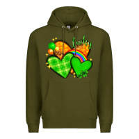 Army Green st patricks day hearts png Premium Hoodie - NancyCooperArtShop
