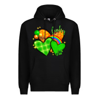 Black st patricks day hearts png Premium Hoodie - NancyCooperArtShop