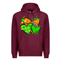 Burgundy st patricks day hearts png Premium Hoodie - NancyCooperArtShop