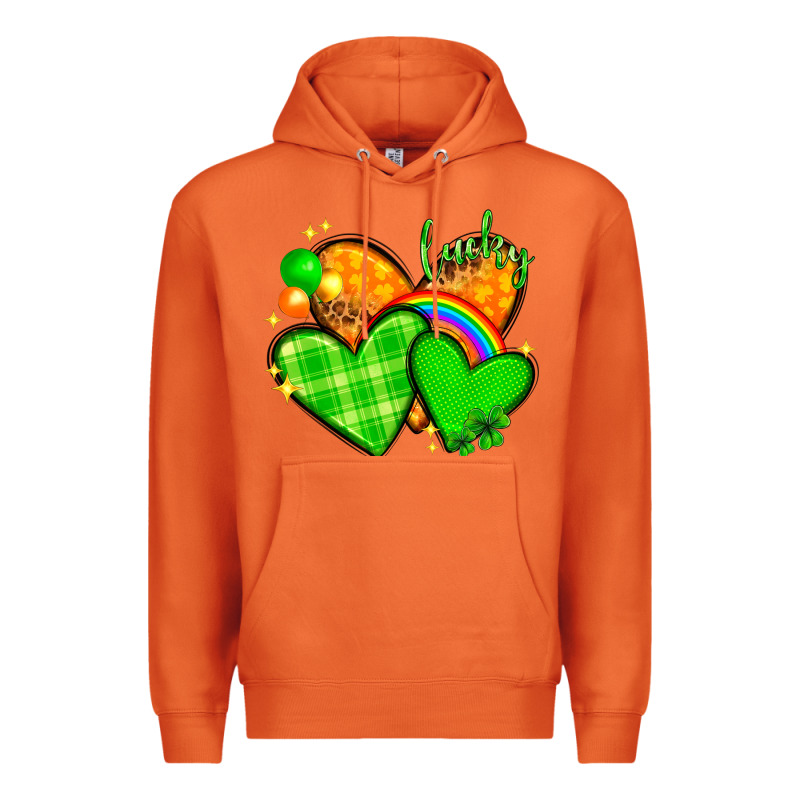 St Patricks Day Hearts Png Premium Hoodie by NancyCooperArtShop | Teevron