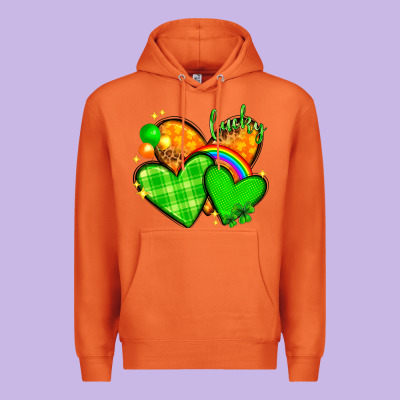 St Patricks Day Hearts Png Premium Hoodie Designed By Nancycooperartshop