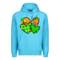 Ocean Blue st patricks day hearts png Premium Hoodie - NancyCooperArtShop