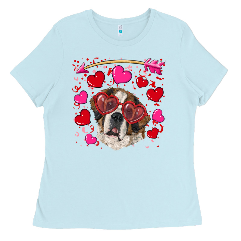 Valentine's Day  Saint Bernard Dog Ladies Tee by RanaPortraitStore | Teevron
